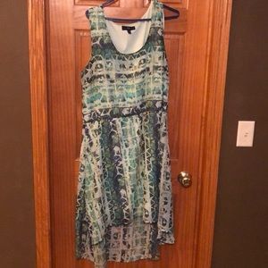 Mossimo High-Low Teal Watercolor Dress
